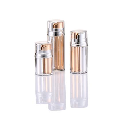 2 X 10 ml plastikowa butelka bez powietrza 20 ml podwójne butelki z pompą bez powietrza butelki do pielęgnacji skóry