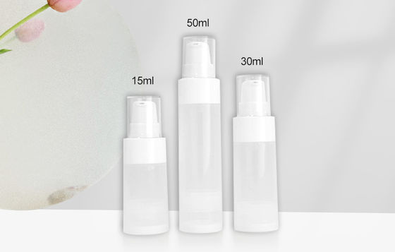 15 ml 30 ml butelka do pielęgnacji skóry bez powietrza opakowanie półprzezroczyste puste pojemniki do pielęgnacji skóry